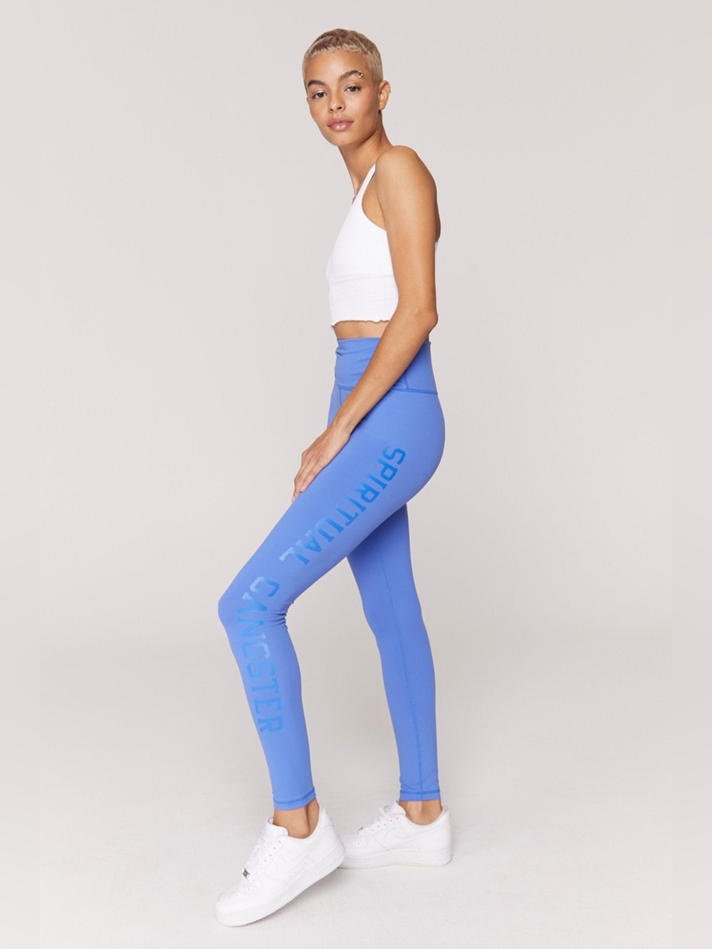 NWT Spiritual Gangster $78 SG Varsity Essential High-Waist Legging Bluebell XS